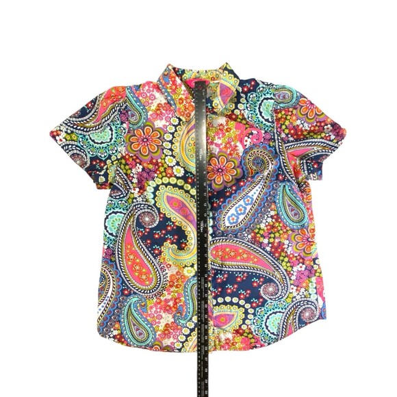 Pappagallo Button Up Shirt Women’s Large Colorful Floral Paisley Print - Picture 4 of 8